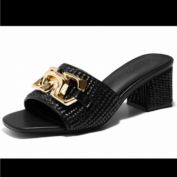 Ophelia Roe Shoes - Ophelia Roe Womens Sabrina Black Slide Sandals Mules Dressy Shoe Size: 10